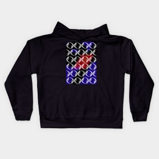 Swimming Circles Pattern, Red Blue Black # Dance_Ink Kids Hoodie